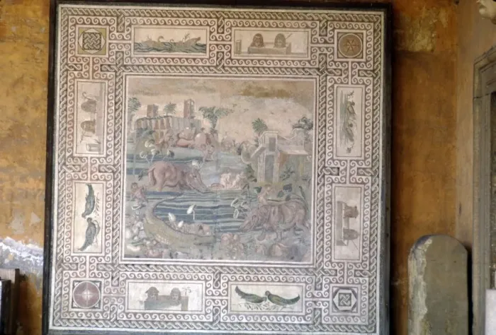 Framed Print : Rome Mosaic of Animals drinking, c3rd-5th century Framed Print : Rome Mosaic of Animals drinking, c3rd-5th century