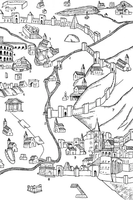 Framed Print : Part of Rome. From a plan drawn c. 1475, (1935) Framed Print : Part of Rome. From a plan drawn c. 1475, (1935)