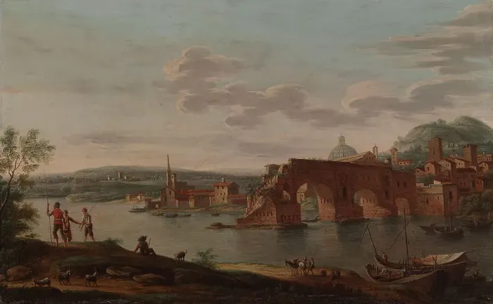 Framed Print : Rome, Ponte Rotto, 1756. Creator: Eugene Ceceri Framed Print : Rome, Ponte Rotto, 1756. Creator: Eugene Ceceri