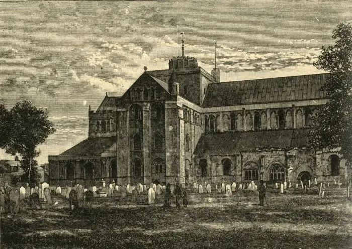 Framed Print : Romsey Abbey, 1898. Creator: Unknown Framed Print : Romsey Abbey, 1898. Creator: Unknown