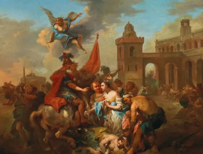 Framed Print : Romulus and Hersilia, ca 1764-1765. Creator: Seekatz, Johann Conrad (1719-1768) Framed Print : Romulus and Hersilia, ca 1764-1765. Creator: Seekatz, Johann Conrad (1719-1768)