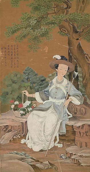 Rong Fei ('Fragrant Concubine'?onsort by the Qianlong Emperor) dressed in Western Clothes, . Creator: Chinese Painter, (after Giuseppe Castiglione). Rong Fei ('Fragrant Concubine')