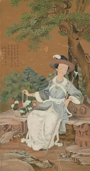 Framed Print : Rong Fei ('Fragrant Concubine'?onsort by the Qianlong Emperor) dressed in Western Clothes. Creator: Chinese Painter, (after Giuseppe Castiglione). Rong Fei ('Fragrant Concubine') Framed Print : Rong Fei ('Fragrant Concubine'?onsort by the Qianlong Emperor) dressed in Western Clothes. Creator: Chinese Painter, (after Giuseppe Castiglione). Rong Fei ('Fragrant Concubine')