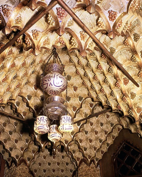 Detail of the roof of the smoking lounge of Vicens House, decorated in Islamic style