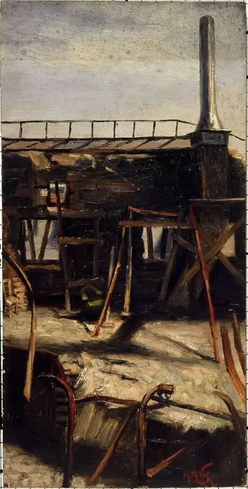 Framed Print : Roofs of the Opera-Comique, after the fire of May 15, 1887, place Boieldieu, 2nd arrondiss... 1887. Creator: Henri-Martin Vos Framed Print : Roofs of the Opera-Comique, after the fire of May 15, 1887, place Boieldieu, 2nd arrondiss... 1887. Creator: Henri-Martin Vos