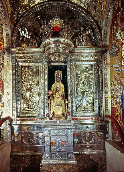 Room decorated with the image of the Virgin of Montserrat The Black Madonna (The Moreneta) (1947)