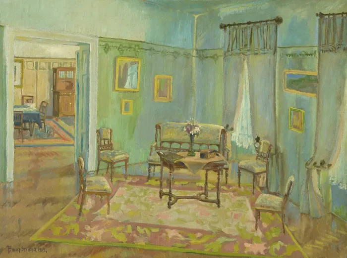 Framed Print : Room interior, 1915. Creator: Konstantin Bauer Framed Print : Room interior, 1915. Creator: Konstantin Bauer