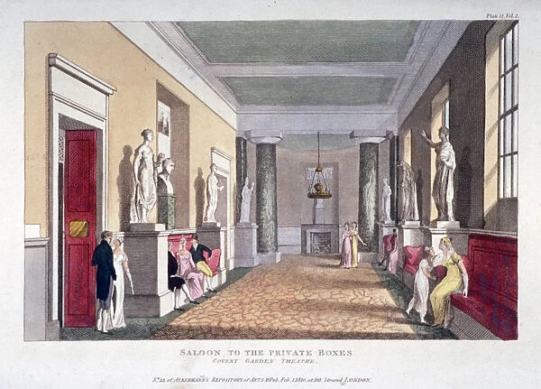 Room off the private boxes, Covent Garden Theatre, Bow Street, Westminster, London, 1810
