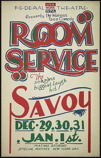 Room Service, San Diego, 1938. Creator: Unknown