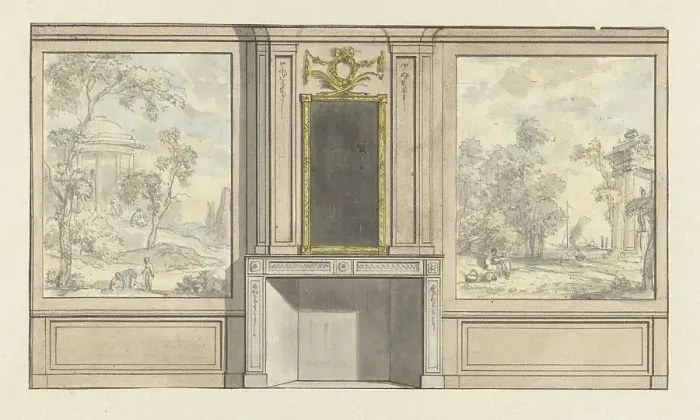 Framed Print : Room wall design, c.1752-c.1819. Creator: Juriaan Andriessen Framed Print : Room wall design, c.1752-c.1819. Creator: Juriaan Andriessen