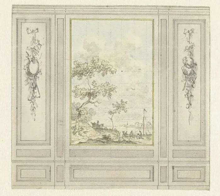 Framed Print : Room wall design, c.1752-c.1819. Creator: Juriaan Andriessen Framed Print : Room wall design, c.1752-c.1819. Creator: Juriaan Andriessen