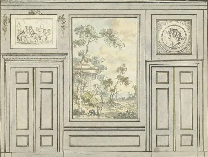 Framed Print : Room wall design, c.1752-c.1819. Creator: Juriaan Andriessen Framed Print : Room wall design, c.1752-c.1819. Creator: Juriaan Andriessen
