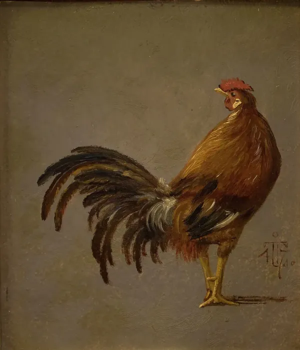Framed Print : Rooster, 1847. Creator: Johan Thomas Lundbye Framed Print : Rooster, 1847. Creator: Johan Thomas Lundbye