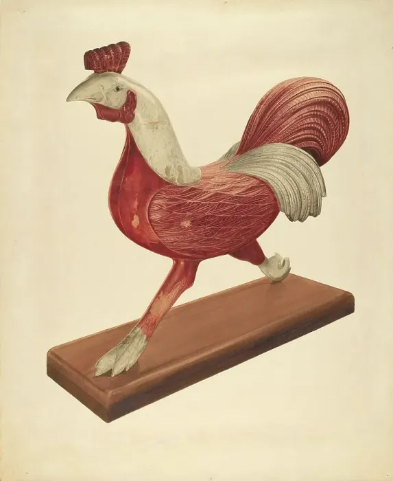 Framed Print : Rooster, c. 1938. Creator: Howard Weld Framed Print : Rooster, c. 1938. Creator: Howard Weld