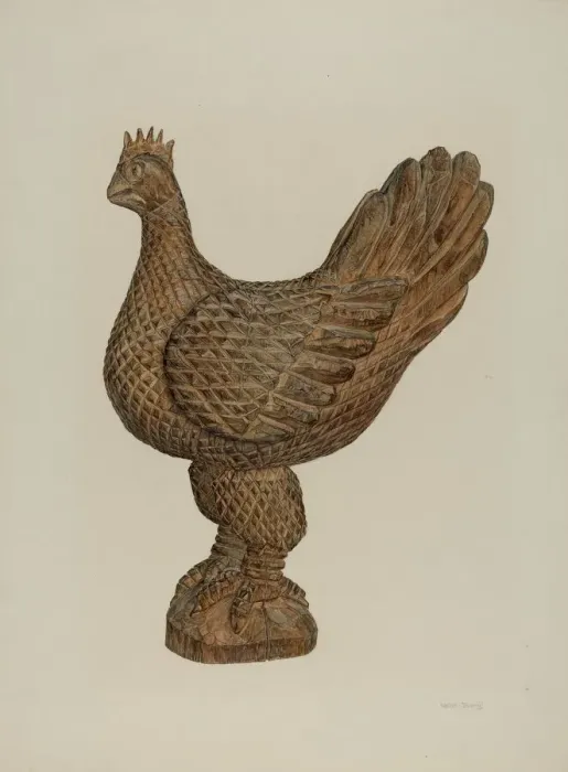 Framed Print : Rooster, c. 1940. Creator: Hester Duany Framed Print : Rooster, c. 1940. Creator: Hester Duany