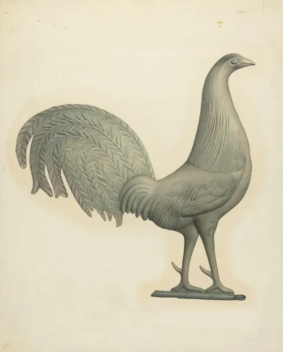 Framed Print : Rooster Weather Vane, c. 1945. Creator: Robert Pohle Framed Print : Rooster Weather Vane, c. 1945. Creator: Robert Pohle