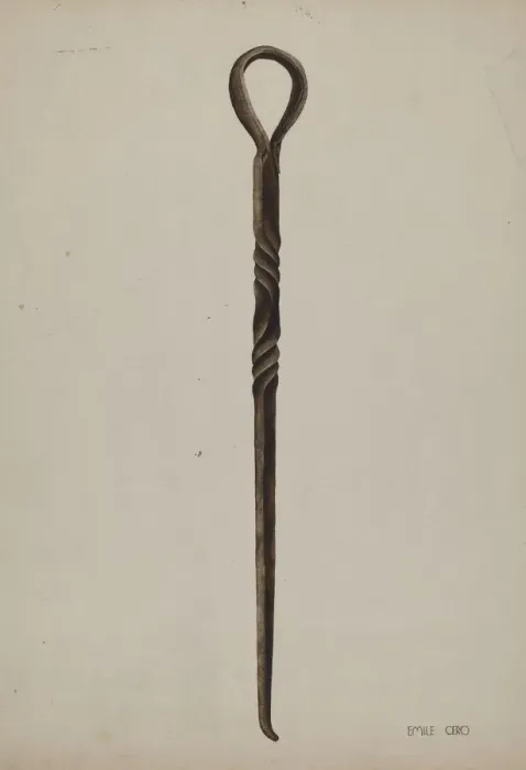 Framed Print : Rope Making Tool, c. 1938. Creator: Emile Cero Framed Print : Rope Making Tool, c. 1938. Creator: Emile Cero