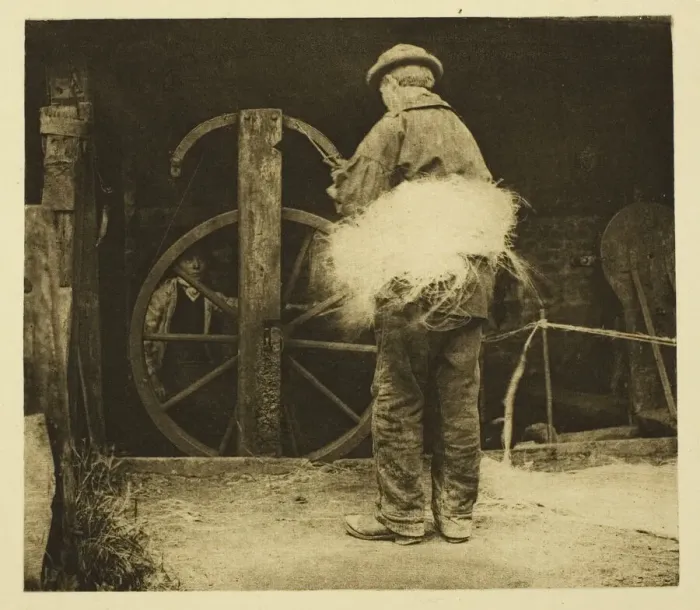Framed Print : Rope-Spinning, 1887. Creator: Peter Henry Emerson Framed Print : Rope-Spinning, 1887. Creator: Peter Henry Emerson