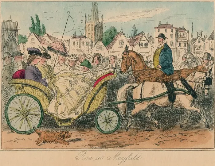 Framed Print : Rosa at Mayfield, 1860. Artist: John Leech Framed Print : Rosa at Mayfield, 1860. Artist: John Leech