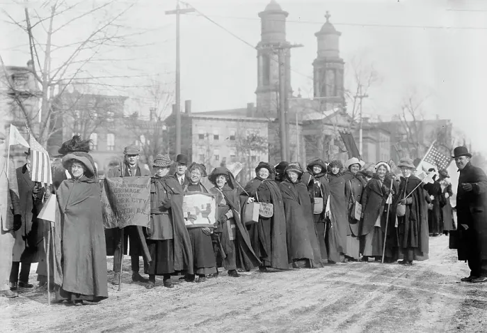Framed Print : Rosalie Jones, Ida Craft - suffrage hikers, 1913. Creator: Bain News Service Framed Print : Rosalie Jones, Ida Craft - suffrage hikers, 1913. Creator: Bain News Service