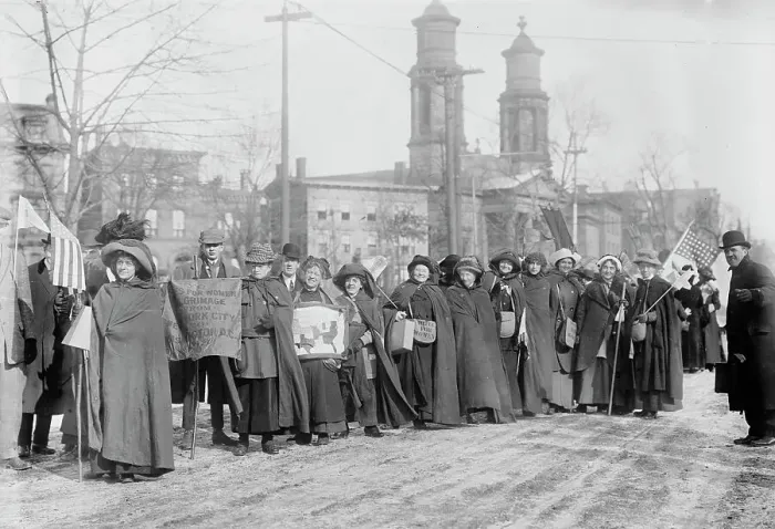 Framed Print : Rosalie Jones, Ida Craft - suffrage hikers, 1913. Creator: Bain News Service Framed Print : Rosalie Jones, Ida Craft - suffrage hikers, 1913. Creator: Bain News Service