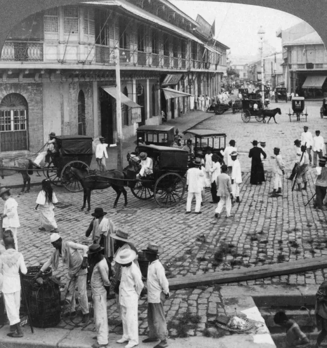 Framed Print : Rosario Street and Binondo Church as seen from Pasig River, Manila, Philippines, 1899. Artist: Underwood & Underwood Framed Print : Rosario Street and Binondo Church as seen from Pasig River, Manila, Philippines, 1899. Artist: Underwood & Underwood