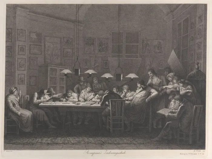 Framed Print : Rosaspinas drawing academy, 1811. Creator: Giulio Tomba Framed Print : Rosaspinas drawing academy, 1811. Creator: Giulio Tomba