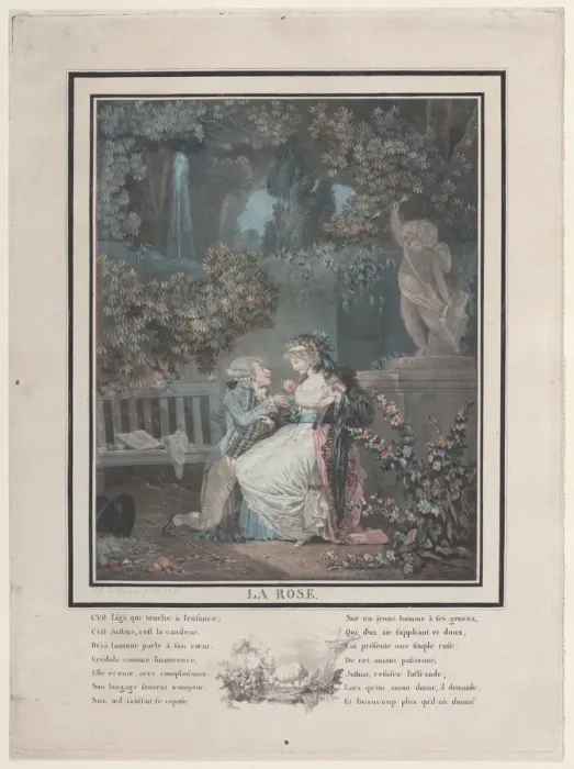 Framed Print : The Rose, 1788. Creator: Philibert Louis Debucourt Framed Print : The Rose, 1788. Creator: Philibert Louis Debucourt