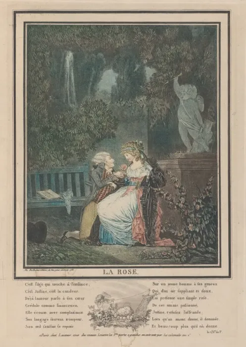 Framed Print : The Rose, 1788. Creator: Philibert Louis Debucourt Framed Print : The Rose, 1788. Creator: Philibert Louis Debucourt