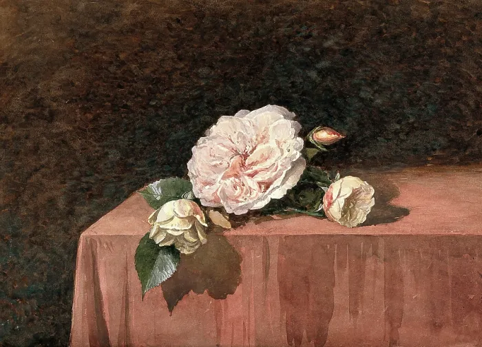 Framed Print : Rose flowers on a table. Creator: Unknown Framed Print : Rose flowers on a table. Creator: Unknown