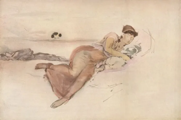 Framed Print : Rose and Pink, The Mothers Siesta, c1875. Artist: James Abbott McNeill Whistler Framed Print : Rose and Pink, The Mothers Siesta, c1875. Artist: James Abbott McNeill Whistler