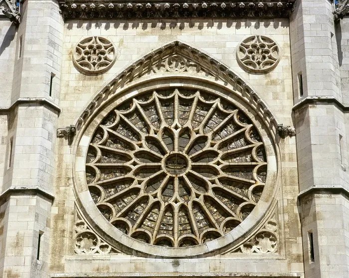 Framed Print : Rose window, main facade, Santa Maria de Leon Cathedral, Leon, Spain (2002). Creator: LTL Framed Print : Rose window, main facade, Santa Maria de Leon Cathedral, Leon, Spain (2002). Creator: LTL