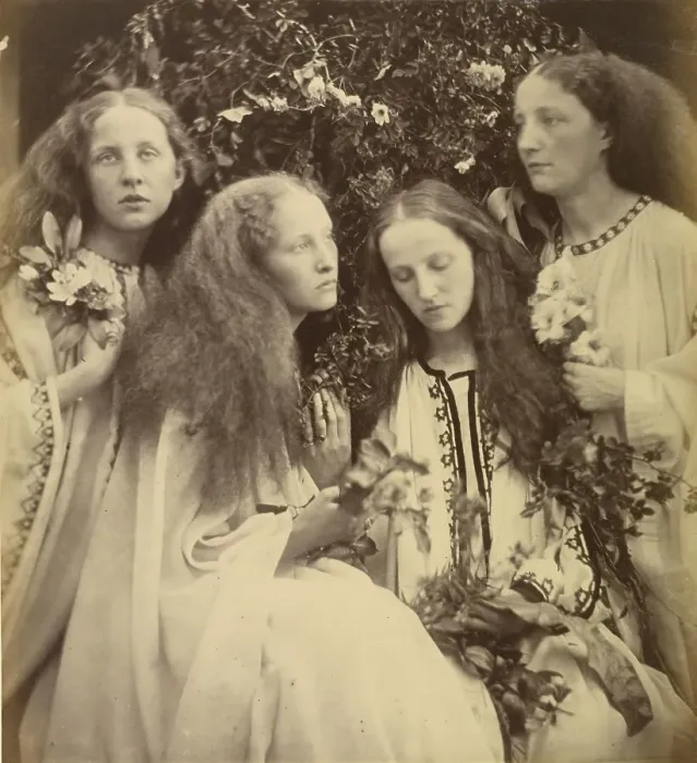 Framed Print : The Rosebud Garden of Girls, 1868. Creator: Julia Margaret Cameron Framed Print : The Rosebud Garden of Girls, 1868. Creator: Julia Margaret Cameron
