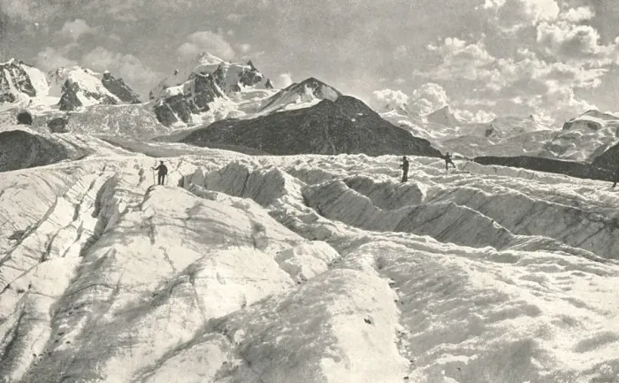 Framed Print : Roseg Glacier near Pontresina, Engadine, Switzerland, 1895. Creator: Unknown Framed Print : Roseg Glacier near Pontresina, Engadine, Switzerland, 1895. Creator: Unknown