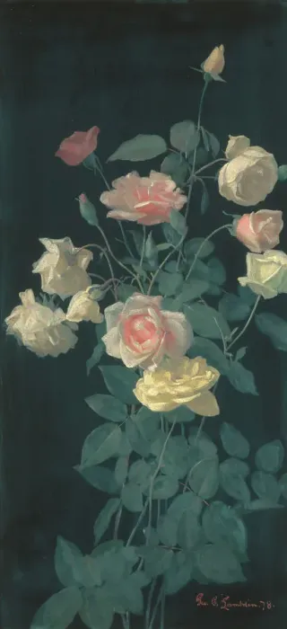 Framed Print : Roses, 1878. Creator: George Cochran Lambdin Framed Print : Roses, 1878. Creator: George Cochran Lambdin