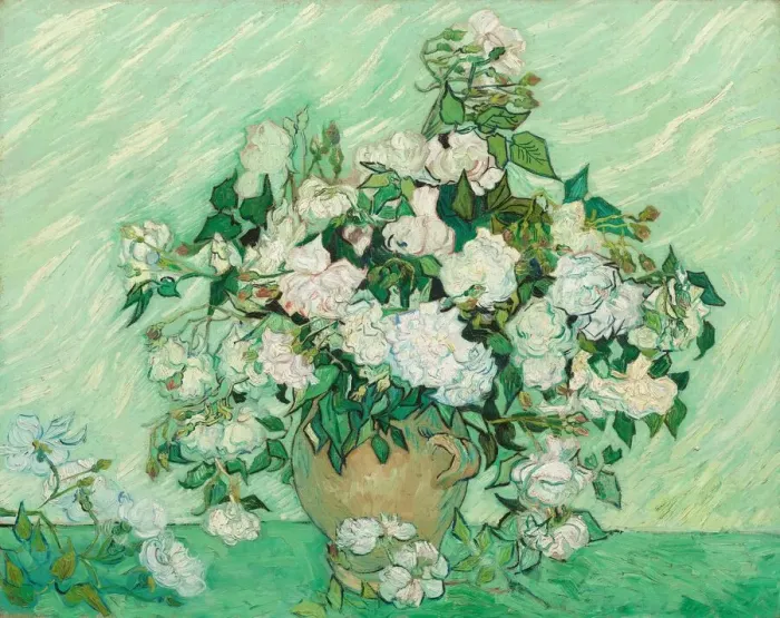 Framed Print : Roses, 1890. Creator: Vincent van Gogh Framed Print : Roses, 1890. Creator: Vincent van Gogh