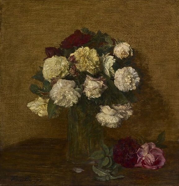 Roses in a Vase, 1878. Creator: Henri Fantin-Latour (French, 1836-1904)