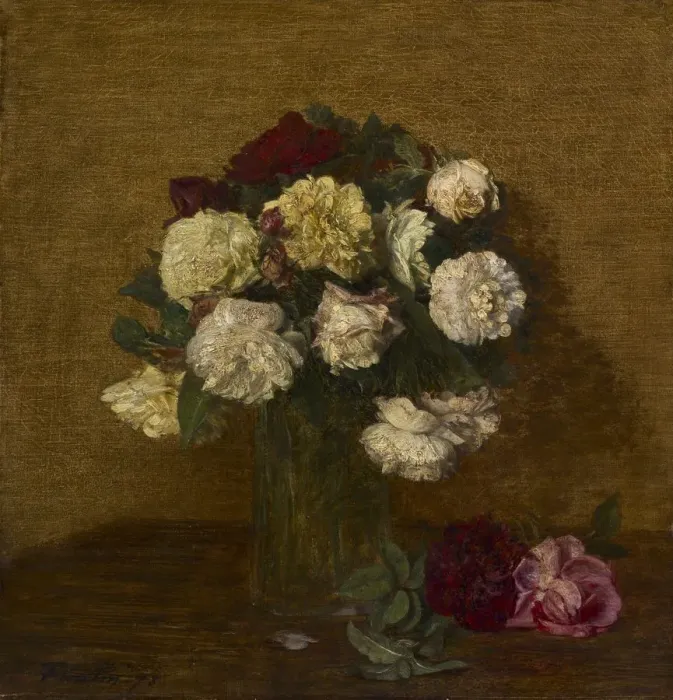 Framed Print : Roses in a Vase, 1878. Creator: Henri Fantin-Latour (French, 1836-1904) Framed Print : Roses in a Vase, 1878. Creator: Henri Fantin-Latour (French, 1836-1904)