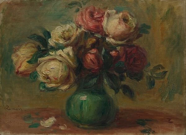 Roses in a Vase, c. 1890. Creator: Pierre-Auguste Renoir (French, 1841-1919)