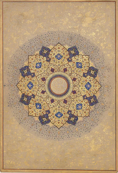 Rosette Bearing the Names and Titles of Shah Jahan, Folio from the Shah Jahan Album, ca