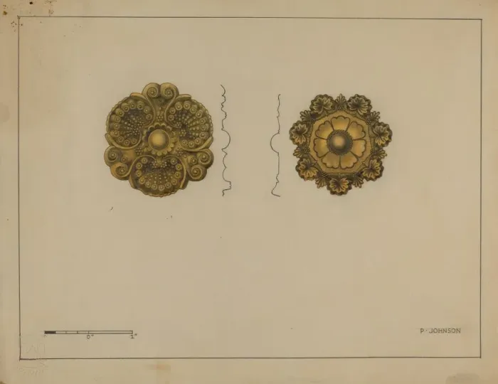 Framed Print : Rosette Mounts, c. 1936. Creator: Philip Johnson Framed Print : Rosette Mounts, c. 1936. Creator: Philip Johnson