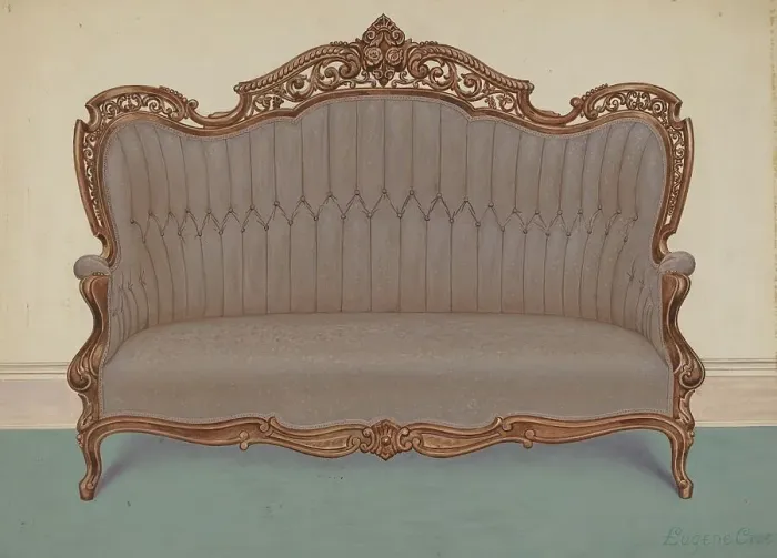 Framed Print : Rosewood Sofa, c. 1936. Creator: Eugene Croe Framed Print : Rosewood Sofa, c. 1936. Creator: Eugene Croe