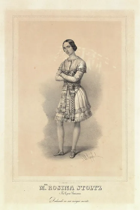 Framed Print : Rosine Stoltz in the Opera Semiramide by Gioachino Rossini, 1852. Creator: Guglielmi, Pedro Augusto (1811-1854) Framed Print : Rosine Stoltz in the Opera Semiramide by Gioachino Rossini, 1852. Creator: Guglielmi, Pedro Augusto (1811-1854)