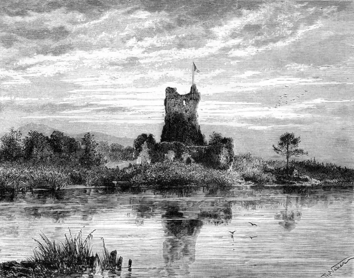 Framed Print : Ross Castle, County Kerry, Ireland, 19th century. Artist: Weber Framed Print : Ross Castle, County Kerry, Ireland, 19th century. Artist: Weber