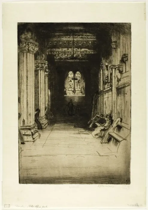 Framed Print : Rosslyn Chapel, 1901. Creator: David Young Cameron Framed Print : Rosslyn Chapel, 1901. Creator: David Young Cameron