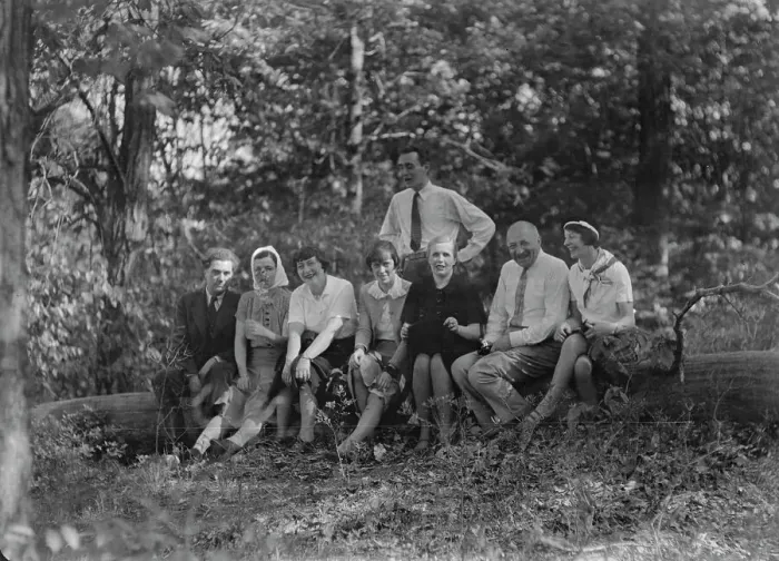 Framed Print : Rothbart, Albert, Mr. group, in the woods, between 1920 and 1935. Creator: Arnold Genthe Framed Print : Rothbart, Albert, Mr. group, in the woods, between 1920 and 1935. Creator: Arnold Genthe