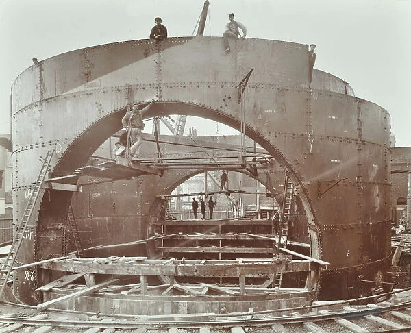 The Rotherhithe Tunnel under construction, London, 1906