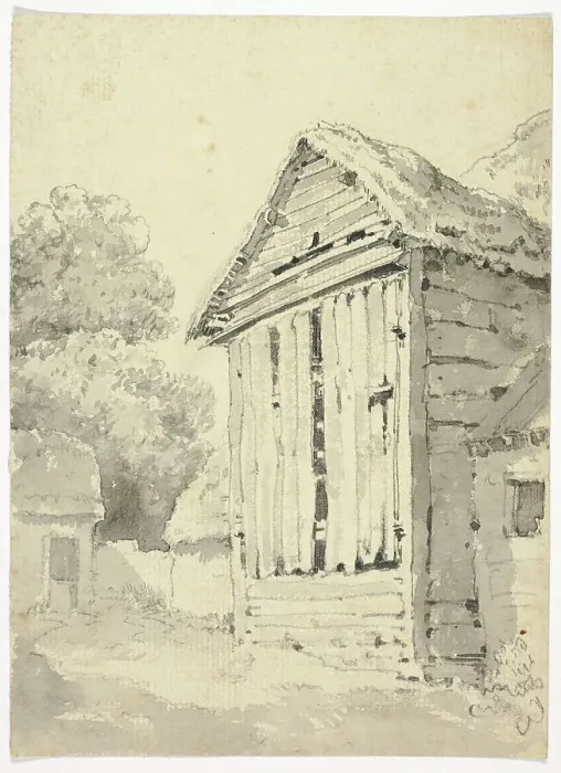 Framed Print : Side of Rotting Barn, 1800 / 10. Creator: Unknown Framed Print : Side of Rotting Barn, 1800 / 10. Creator: Unknown