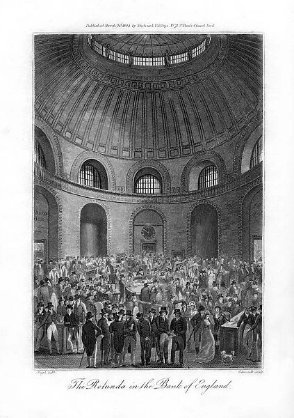 The Rotunda in the Bank of England, London, 1804. Artist: Edwards