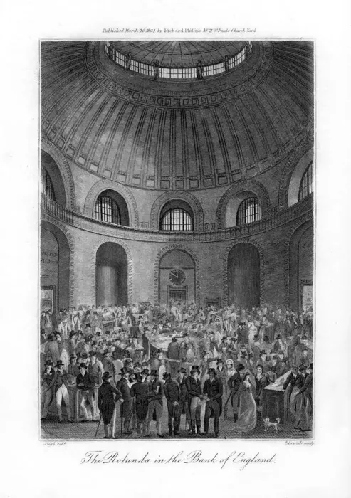 Framed Print : The Rotunda in the Bank of England, London, 1804. Artist: Edwards Framed Print : The Rotunda in the Bank of England, London, 1804. Artist: Edwards